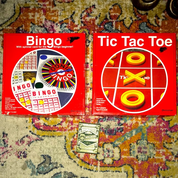 Retro games lot: tic-tax-toe, bingo, & cards - Picture 1 of 6
